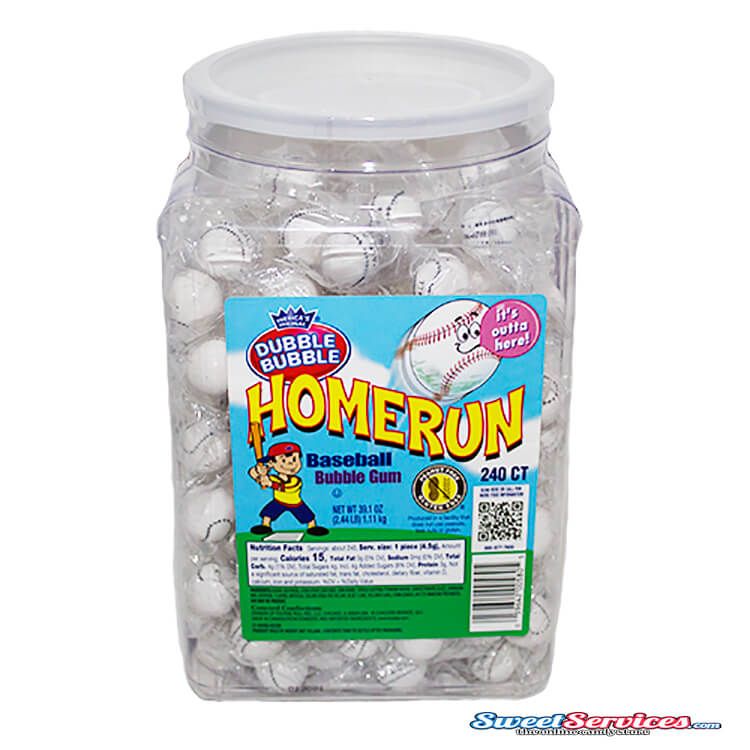 Dubble Bubble Home Run Baseball Gum 240 Count Bubble Gum